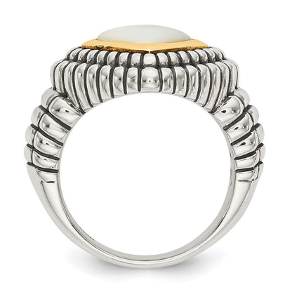 14K/silver Bicolor Shey Couture Sterlingsilber mit 14K Akzente Antikisiert Perlmutt Ring