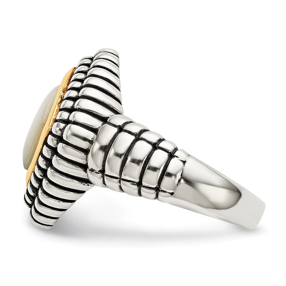 14K/silver Bicolor Shey Couture Sterlingsilber mit 14K Akzente Antikisiert Perlmutt Ring