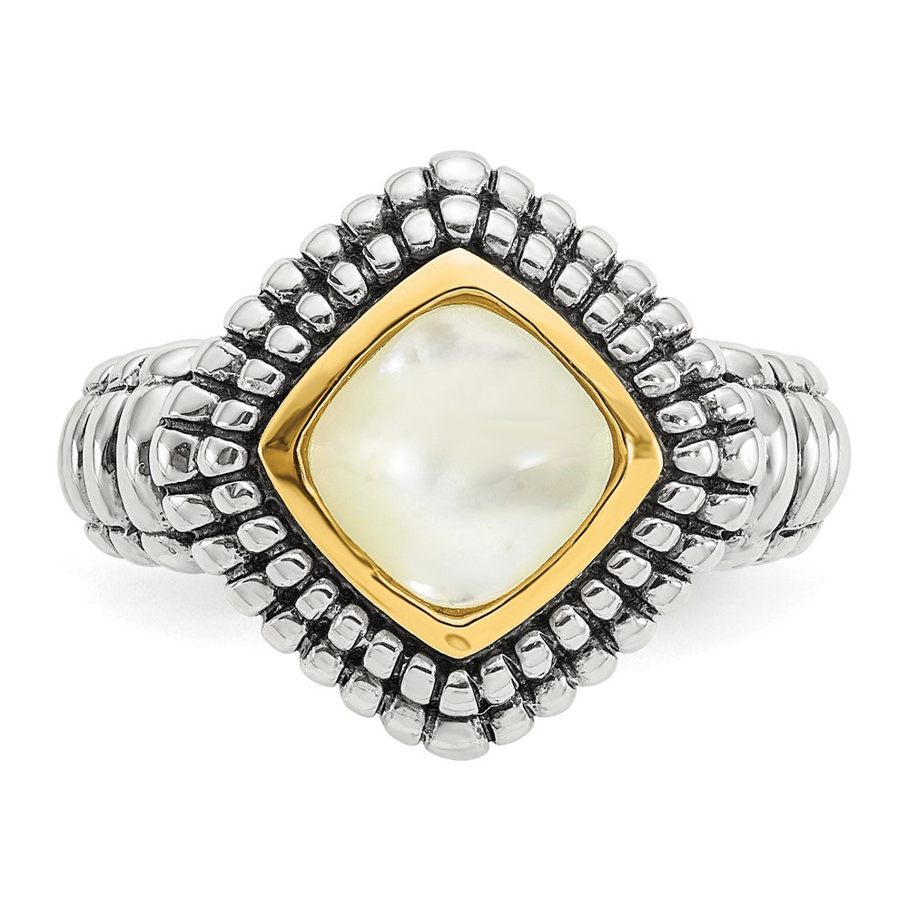 14K/silver Bicolor Shey Couture Sterlingsilber mit 14K Akzente Antikisiert Perlmutt Ring