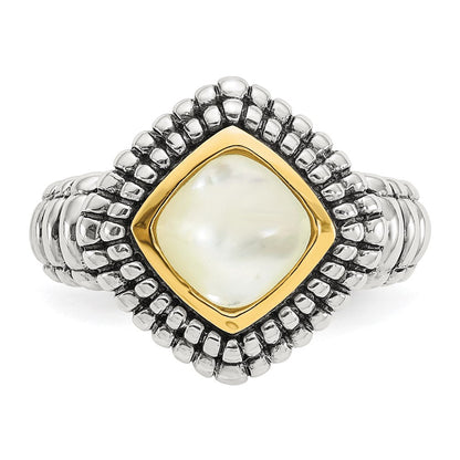 14K/silver Bicolor Shey Couture Sterlingsilber mit 14K Akzente Antikisiert Perlmutt Ring
