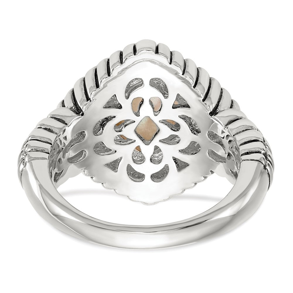 14K/silver Bicolor Shey Couture Sterlingsilber mit 14K Akzente Antikisiert Perlmutt Ring