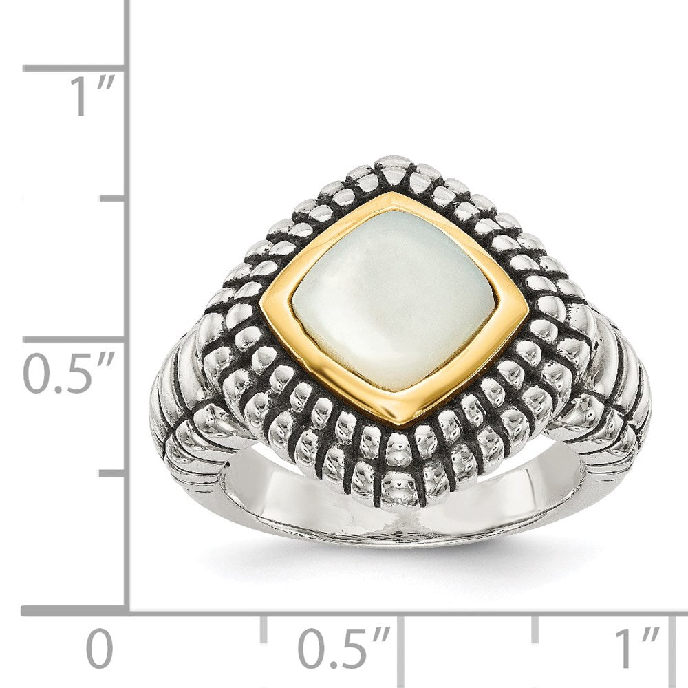 14K/silver Bicolor Shey Couture Sterlingsilber mit 14K Akzente Antikisiert Perlmutt Ring