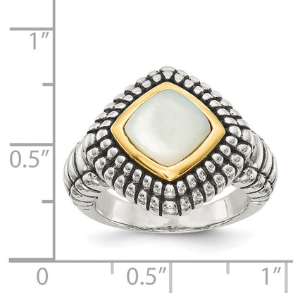 14K/silver Bicolor Shey Couture Sterlingsilber mit 14K Akzente Antikisiert Perlmutt Ring