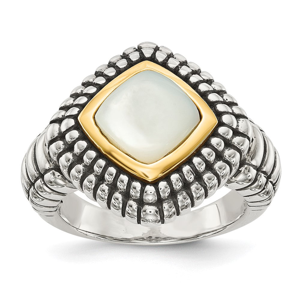 14K/silver Bicolor Shey Couture Sterlingsilber mit 14K Akzente Antikisiert Perlmutt Ring