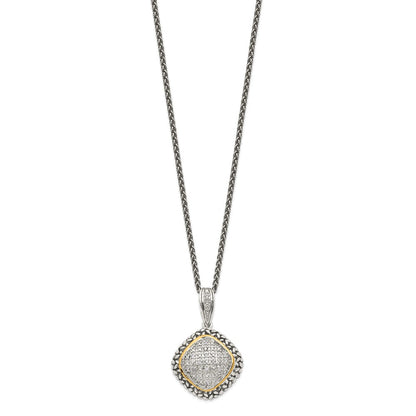 14K/silver Bicolor Shey Couture Sterlingsilber mit 14K Akzente 18 Zoll Antikisiert Diamant Halskette