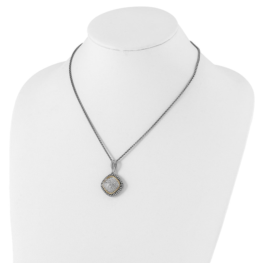 14K/silver Bicolor Shey Couture Sterlingsilber mit 14K Akzente 18 Zoll Antikisiert Diamant Halskette