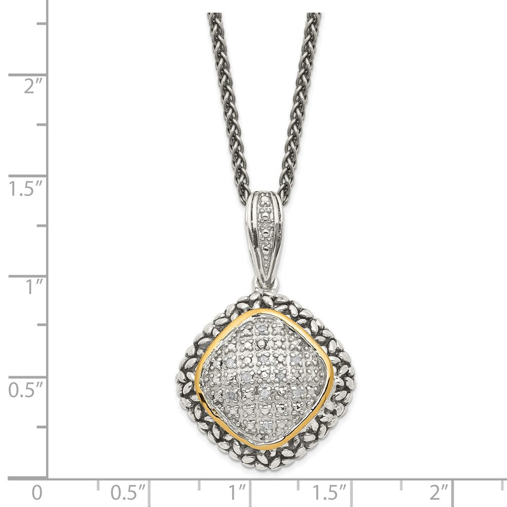 14K/silver Bicolor Shey Couture Sterlingsilber mit 14K Akzente 18 Zoll Antikisiert Diamant Halskette