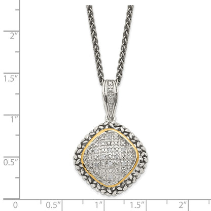 14K/silver Bicolor Shey Couture Sterlingsilber mit 14K Akzente 18 Zoll Antikisiert Diamant Halskette