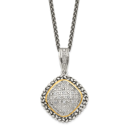 14K/silver Bicolor Shey Couture Sterlingsilber mit 14K Akzente 18 Zoll Antikisiert Diamant Halskette