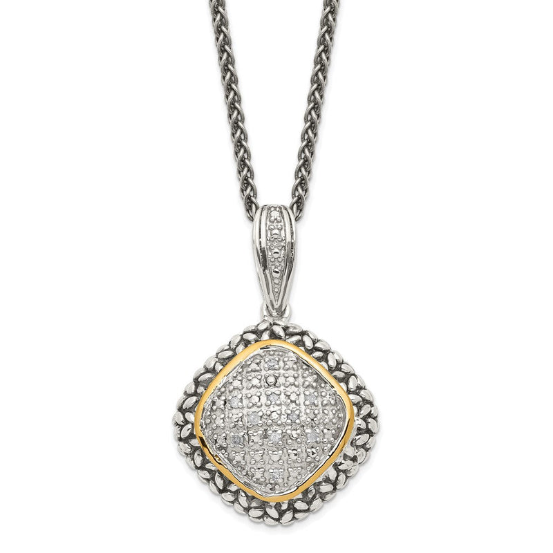 14K/silver Bicolor Shey Couture Sterlingsilber mit 14K Akzente 18 Zoll Antikisiert Diamant Halskette