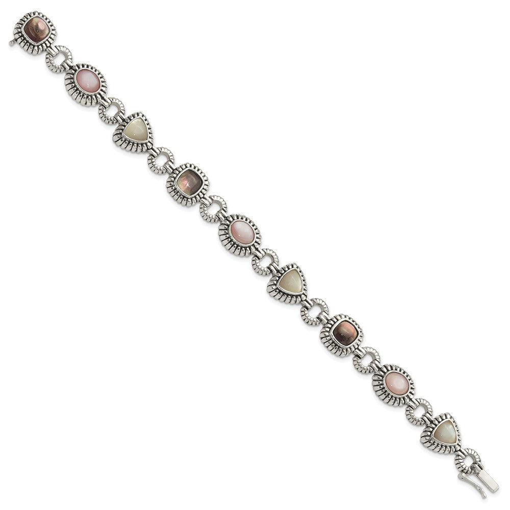 Sterlingsilber Shey Couture 7.75 Zoll Antikisiert Rosa/black/white Perlmutt Armband