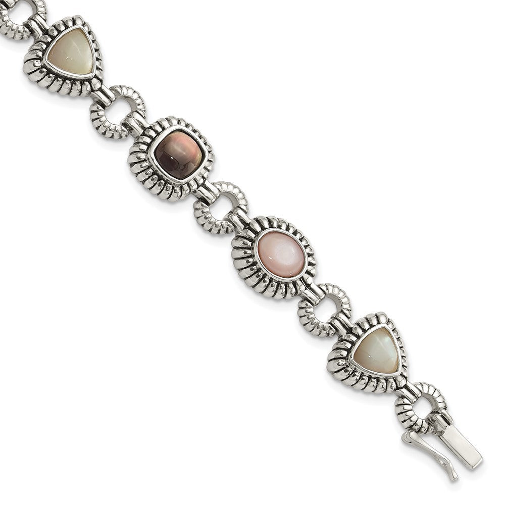Sterlingsilber Shey Couture 7.75 Zoll Antikisiert Rosa/black/white Perlmutt Armband