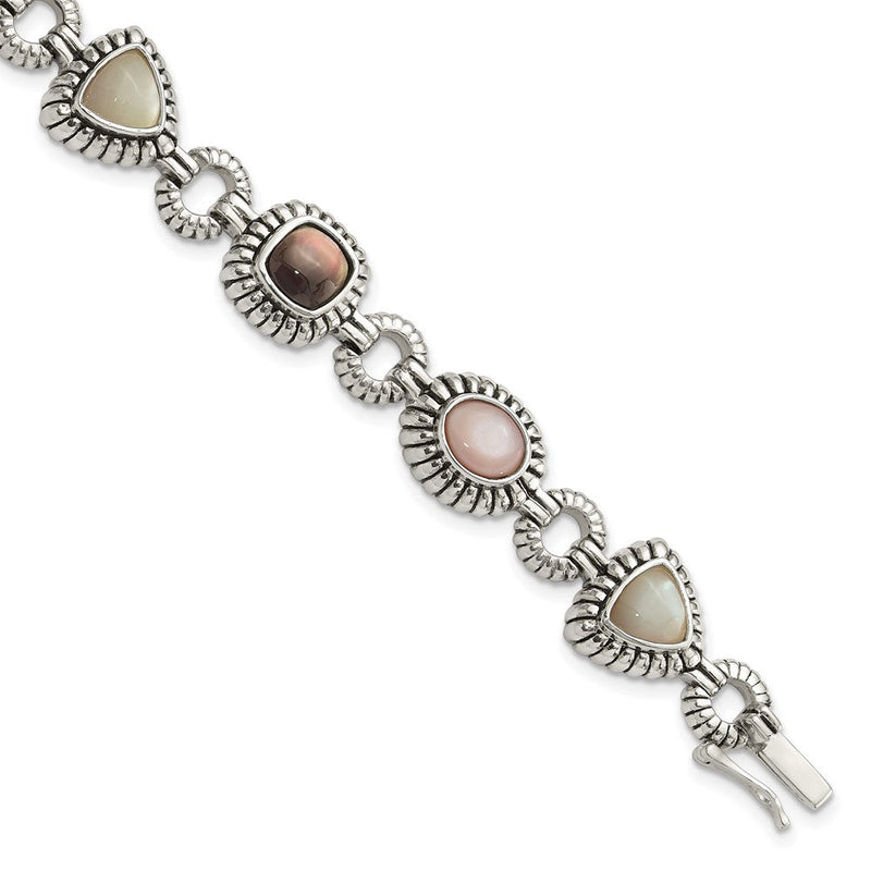 Sterlingsilber Shey Couture 7.75 Zoll Antikisiert Rosa/black/white Perlmutt Armband