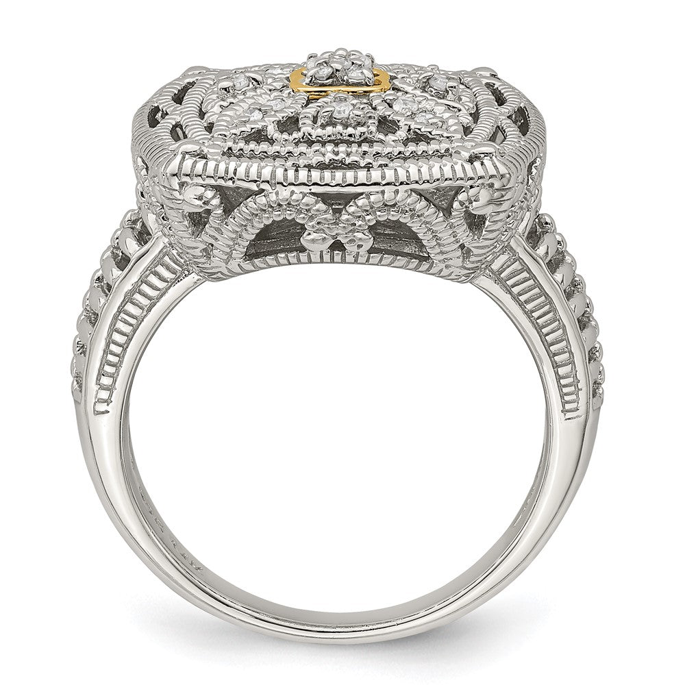 14K/silver Bicolor Shey Couture Sterlingsilber Rhodiniert mit 14K Akzente Diamant Ring