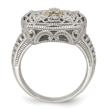 14K/silver Bicolor Shey Couture Sterlingsilber Rhodiniert mit 14K Akzente Diamant Ring