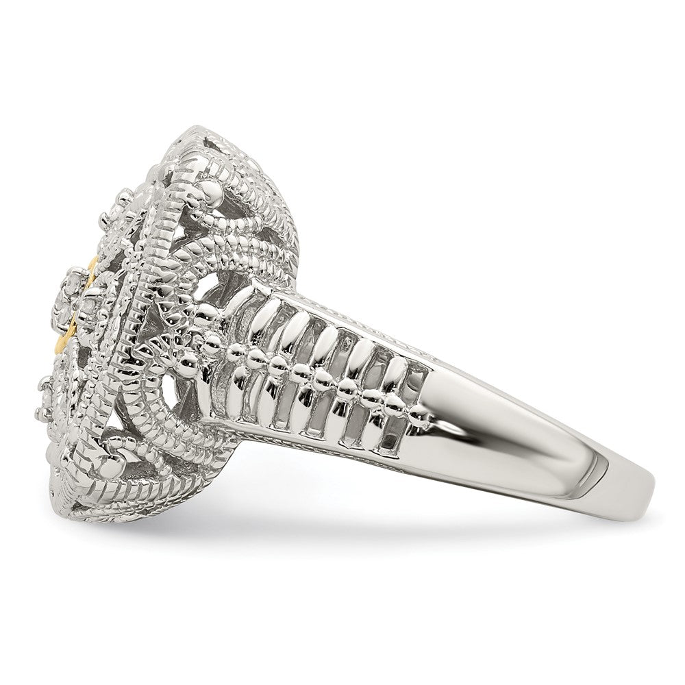 14K/silver Bicolor Shey Couture Sterlingsilber Rhodiniert mit 14K Akzente Diamant Ring