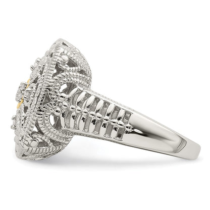 14K/silver Bicolor Shey Couture Sterlingsilber Rhodiniert mit 14K Akzente Diamant Ring