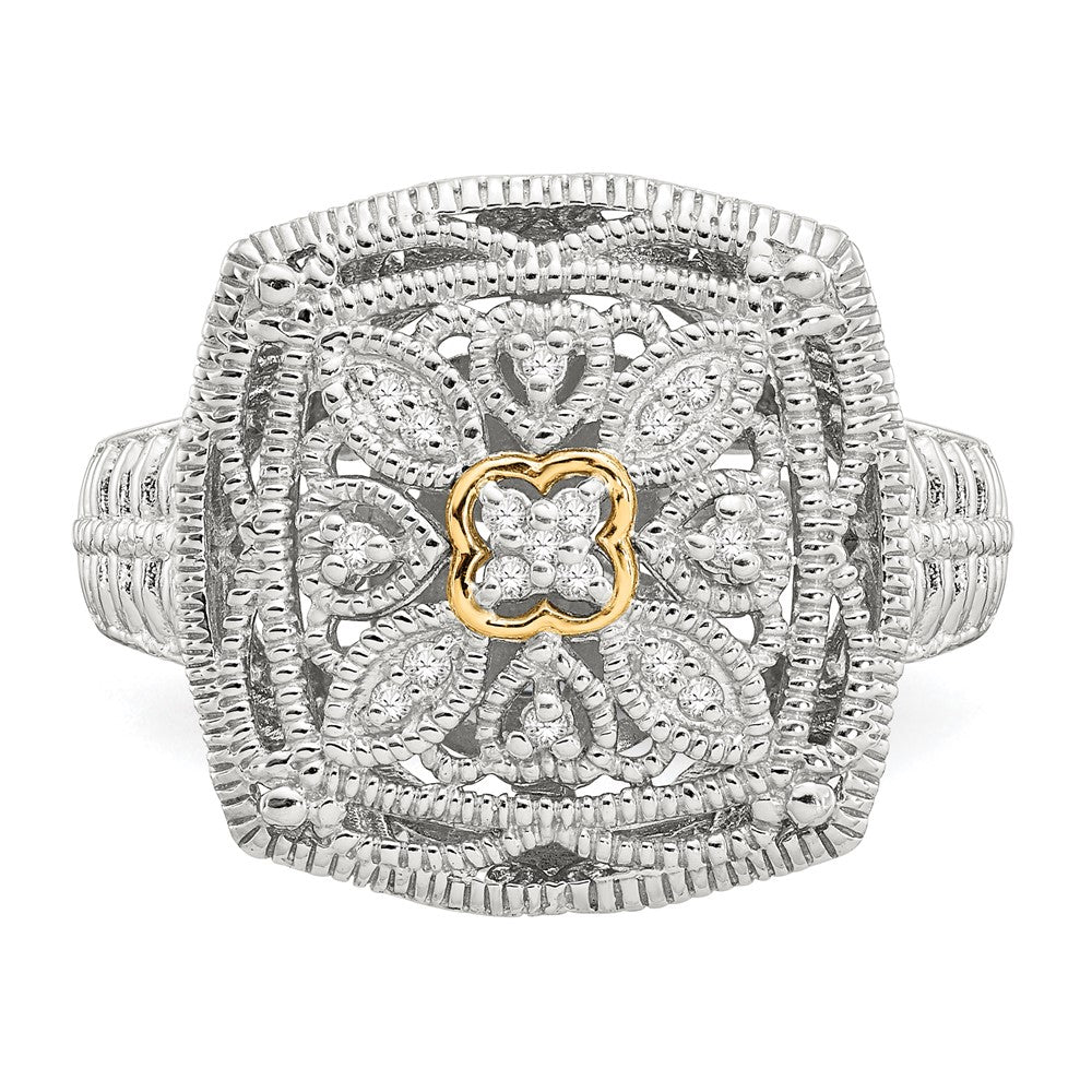 14K/silver Bicolor Shey Couture Sterlingsilber Rhodiniert mit 14K Akzente Diamant Ring