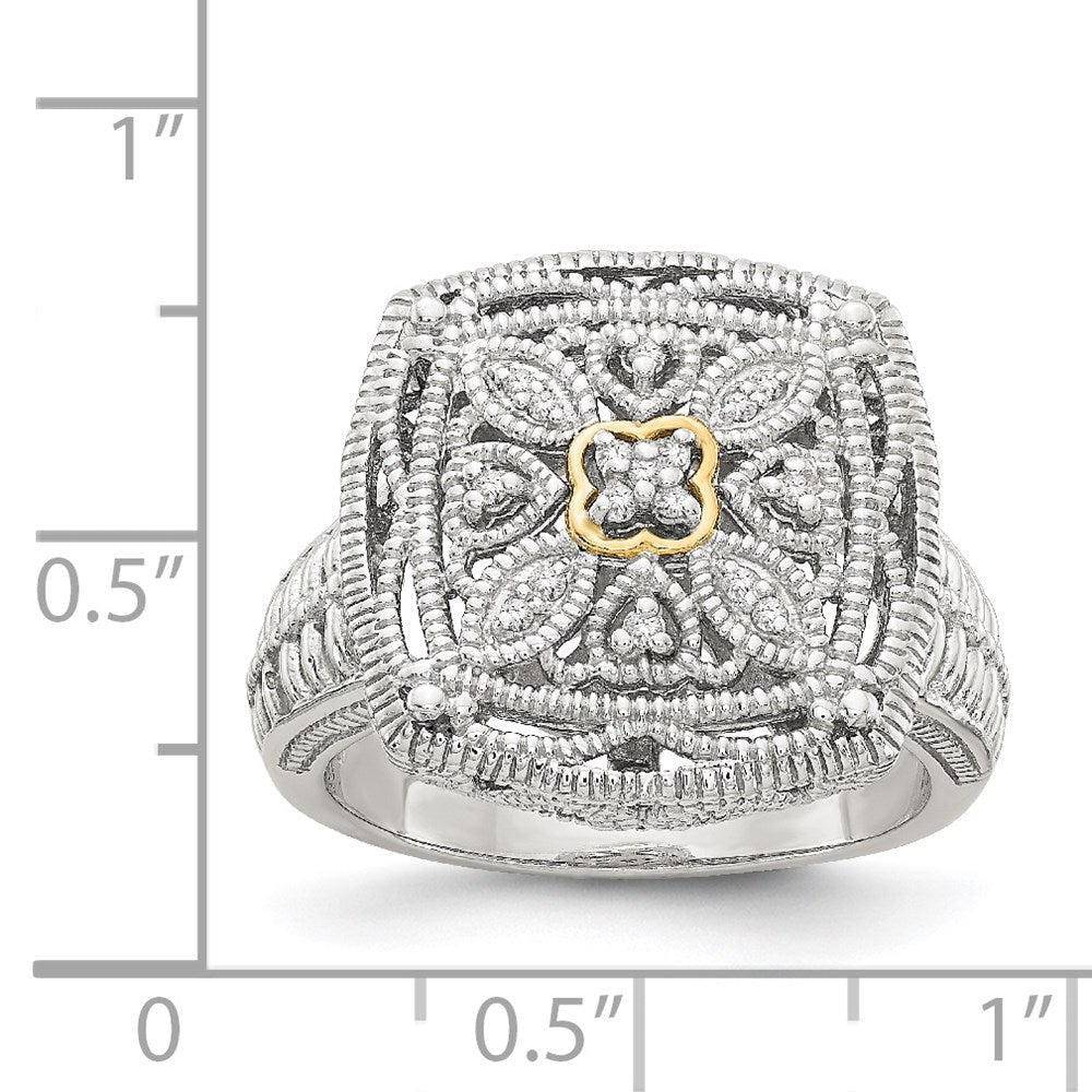 14K/silver Bicolor Shey Couture Sterlingsilber Rhodiniert mit 14K Akzente Diamant Ring