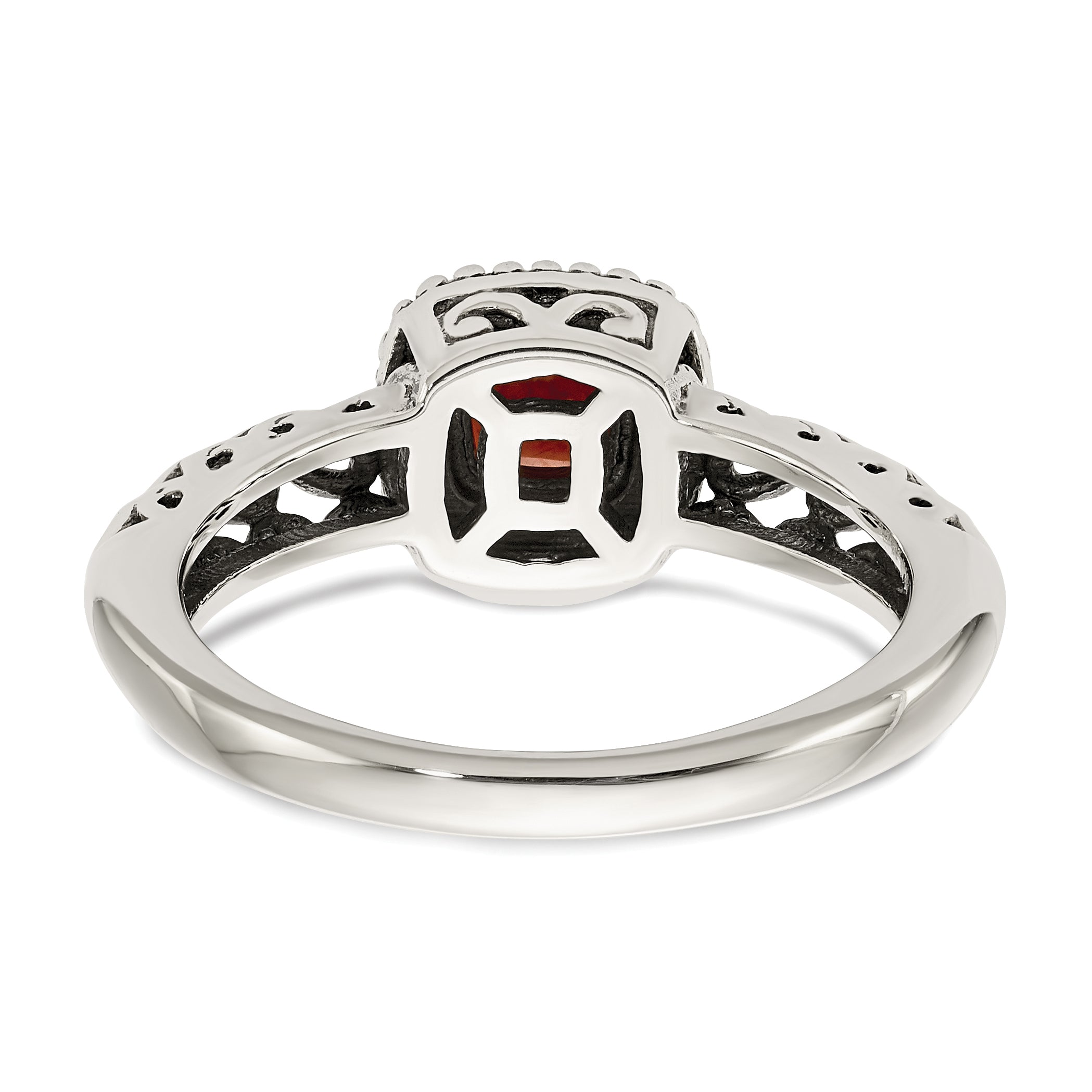 14K/silver Bicolor Shey Couture Sterlingsilber mit 14K Akzente Antikisiert Kissen Granat Ring