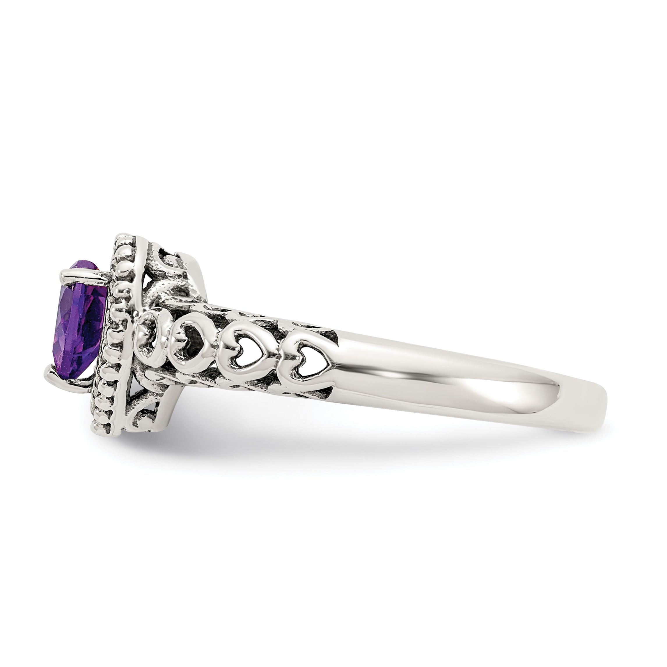 14K/silver Bicolor Shey Couture Sterlingsilber mit 14K Akzente Antikisiert Amethyst Herz Ring