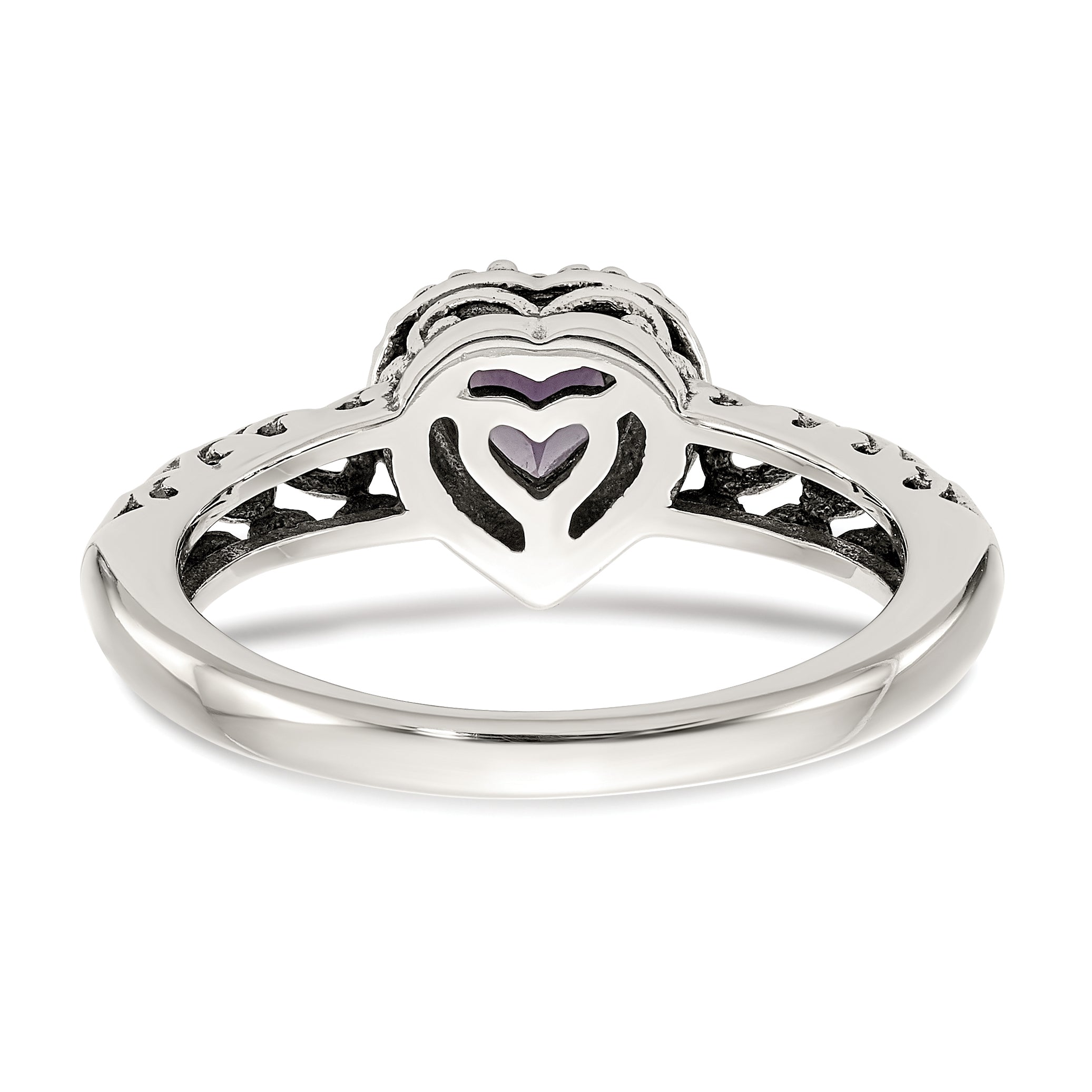 14K/silver Bicolor Shey Couture Sterlingsilber mit 14K Akzente Antikisiert Amethyst Herz Ring