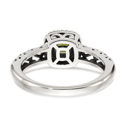 14K/silver Bicolor Shey Couture Sterlingsilber mit 14K Akzente Antikisiert Kissen Peridot Ring