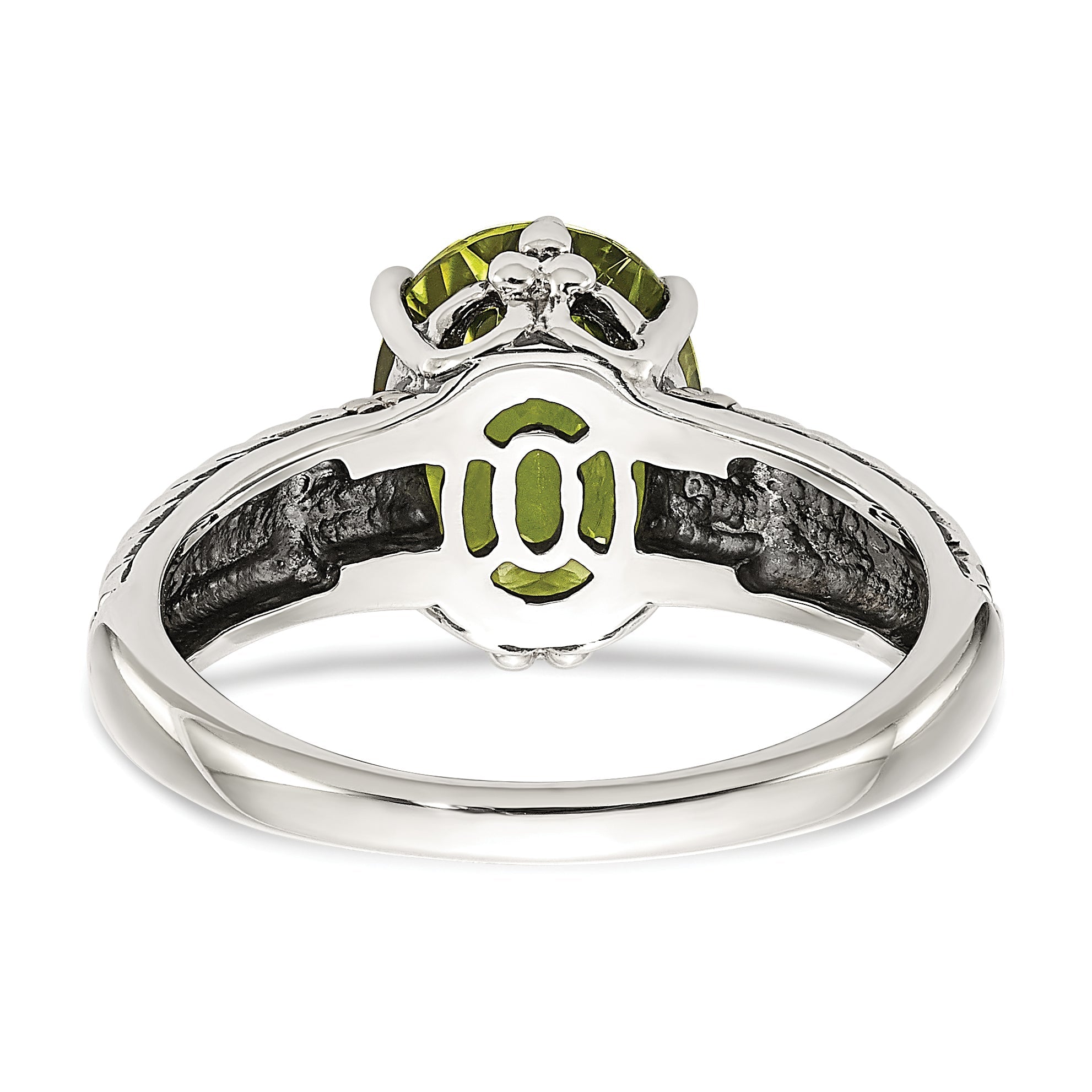 14K/silver Bicolor Shey Couture Sterlingsilber mit 14K Akzente Antikisiert Oval Peridot Ring