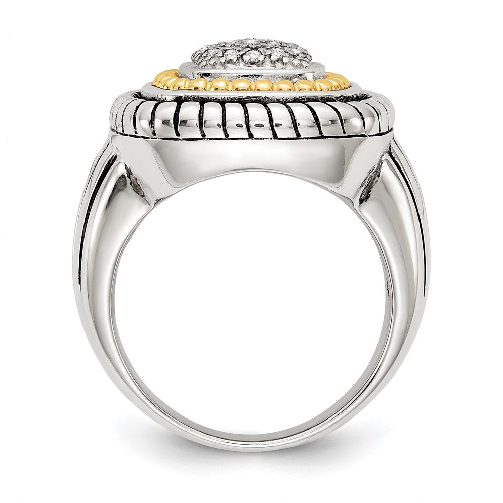 14K/silver Bicolor Shey Couture Sterlingsilber mit 14K Akzente Antikisiert Diamant Ring