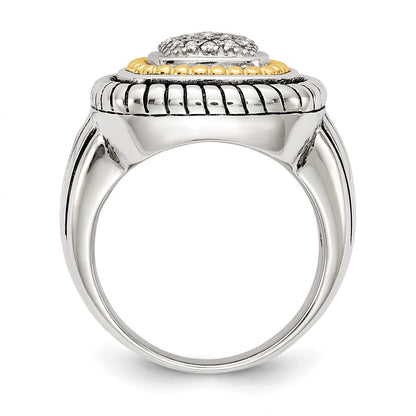 14K/silver Bicolor Shey Couture Sterlingsilber mit 14K Akzente Antikisiert Diamant Ring