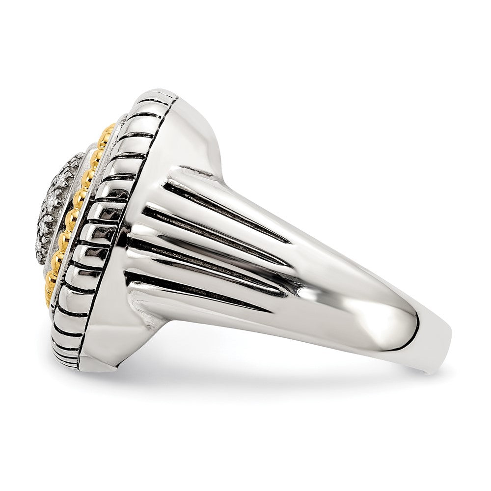 14K/silver Bicolor Shey Couture Sterlingsilber mit 14K Akzente Antikisiert Diamant Ring