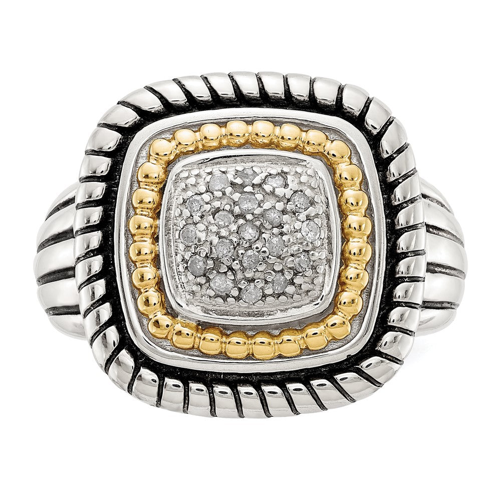 14K/silver Bicolor Shey Couture Sterlingsilber mit 14K Akzente Antikisiert Diamant Ring