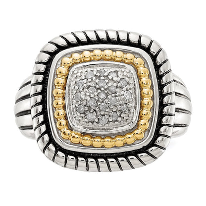 14K/silver Bicolor Shey Couture Sterlingsilber mit 14K Akzente Antikisiert Diamant Ring