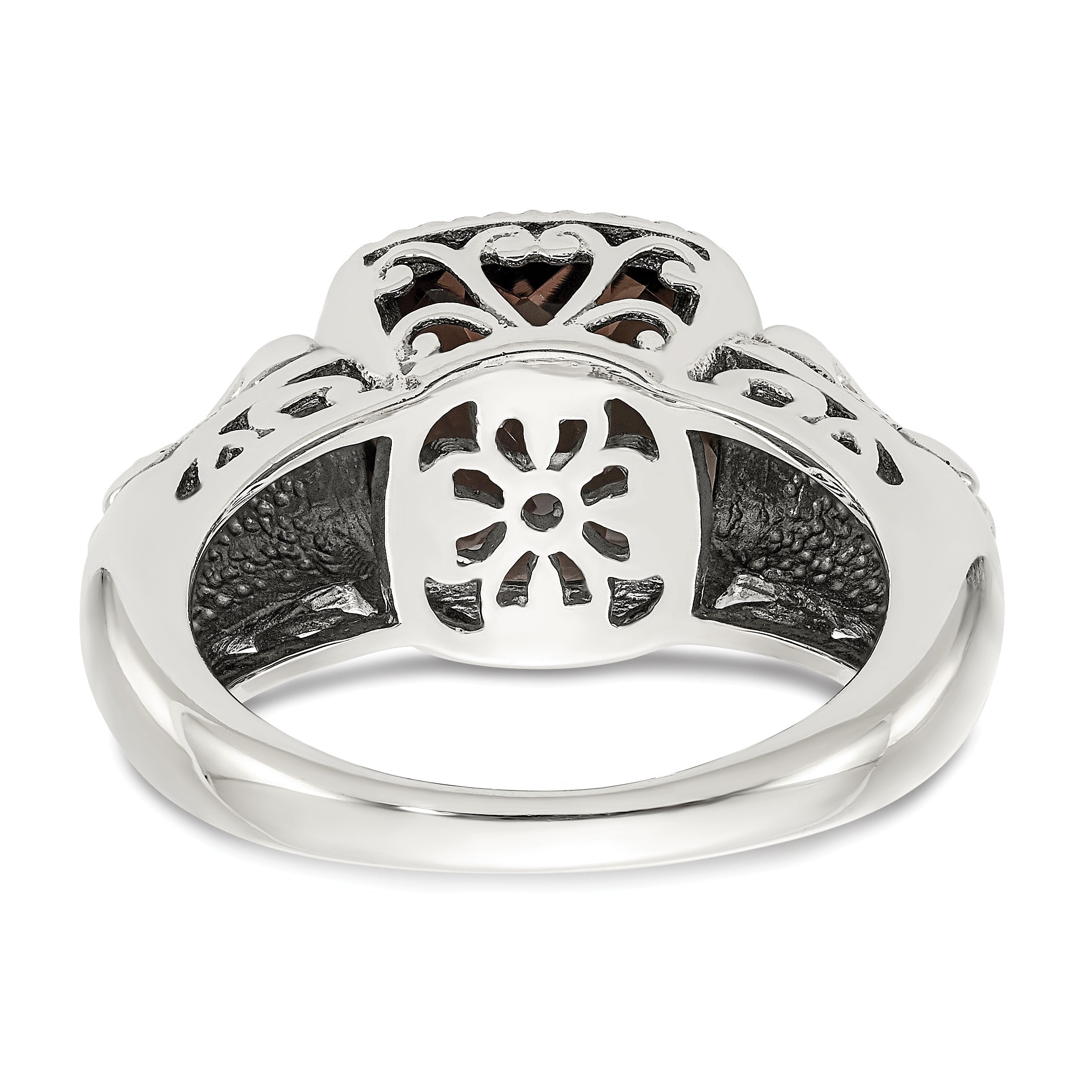 14K/silver Bicolor Shey Couture Sterlingsilber mit 14K Akzente Antikisiert Kissen Rauch Quarz Ring