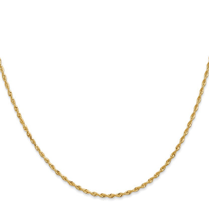14K Gelbgold 1.85mm Diamantiert Vierfach Kordel Karabinerverschluss Halskette