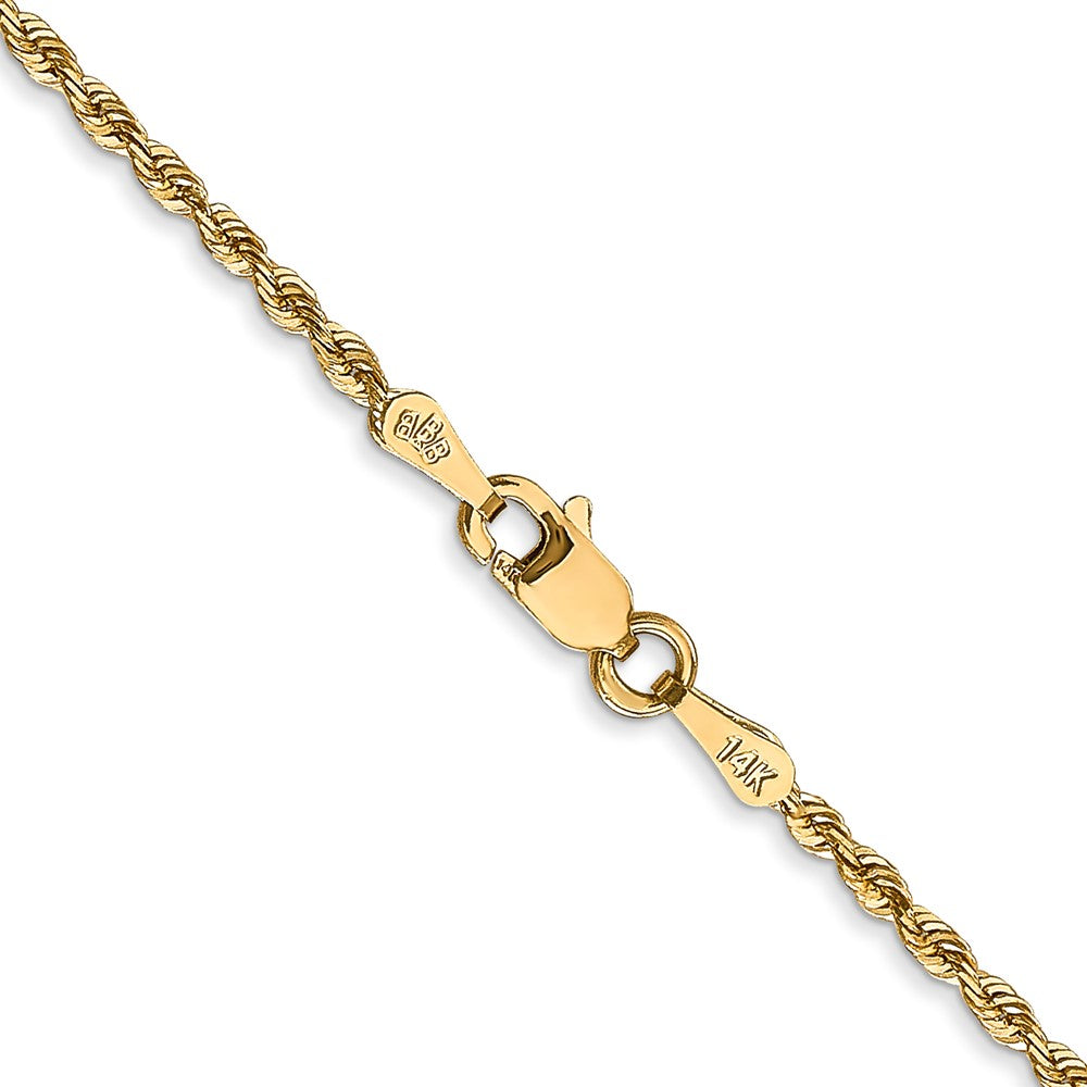 14K Gelbgold 1.85mm Diamantiert Vierfach Kordel Karabinerverschluss Halskette