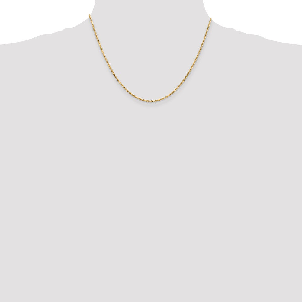 14K Gelbgold 1.85mm Diamantiert Vierfach Kordel Karabinerverschluss Halskette