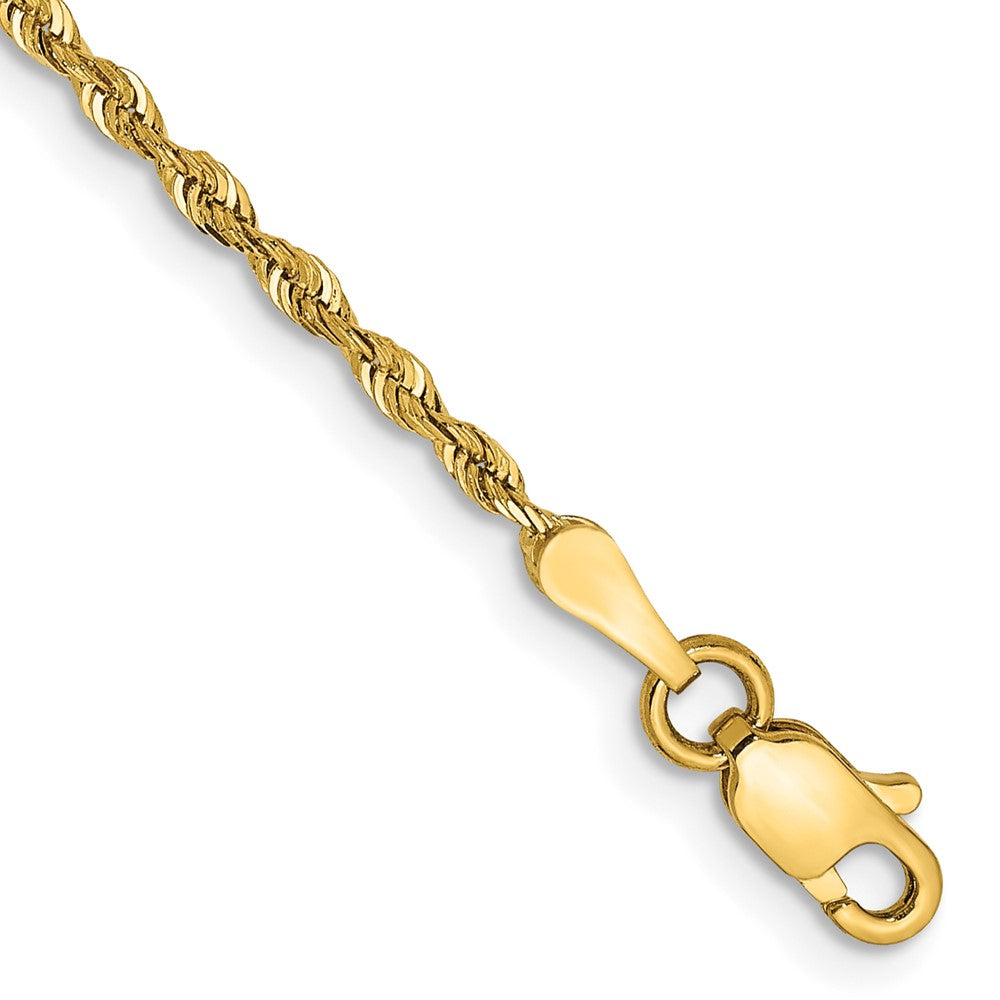 14K Gelbgold 1.85mm Diamantiert Vierfach Kordel Karabinerverschluss Gliederarmband