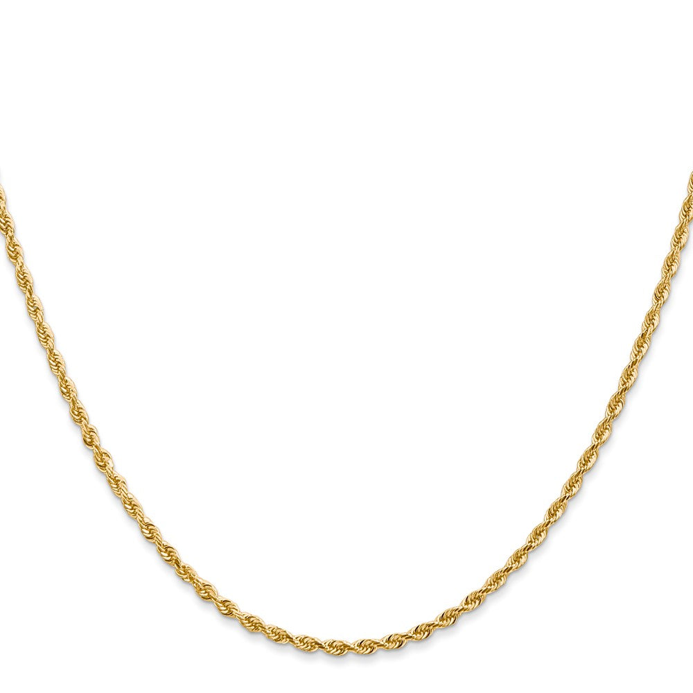 14K Gelbgold 2mm Diamantiert Vierfach Kordel Karabinerverschluss Halskette