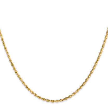 14K Gelbgold 2mm Diamantiert Vierfach Kordel Karabinerverschluss Halskette