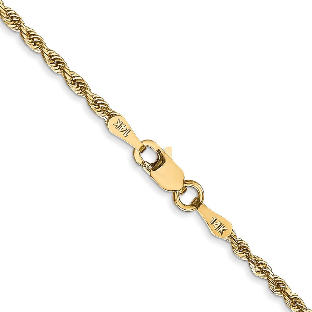 14K Gelbgold 2mm Diamantiert Vierfach Kordel Karabinerverschluss Halskette