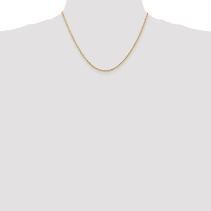 14K Gelbgold 2mm Diamantiert Vierfach Kordel Karabinerverschluss Halskette