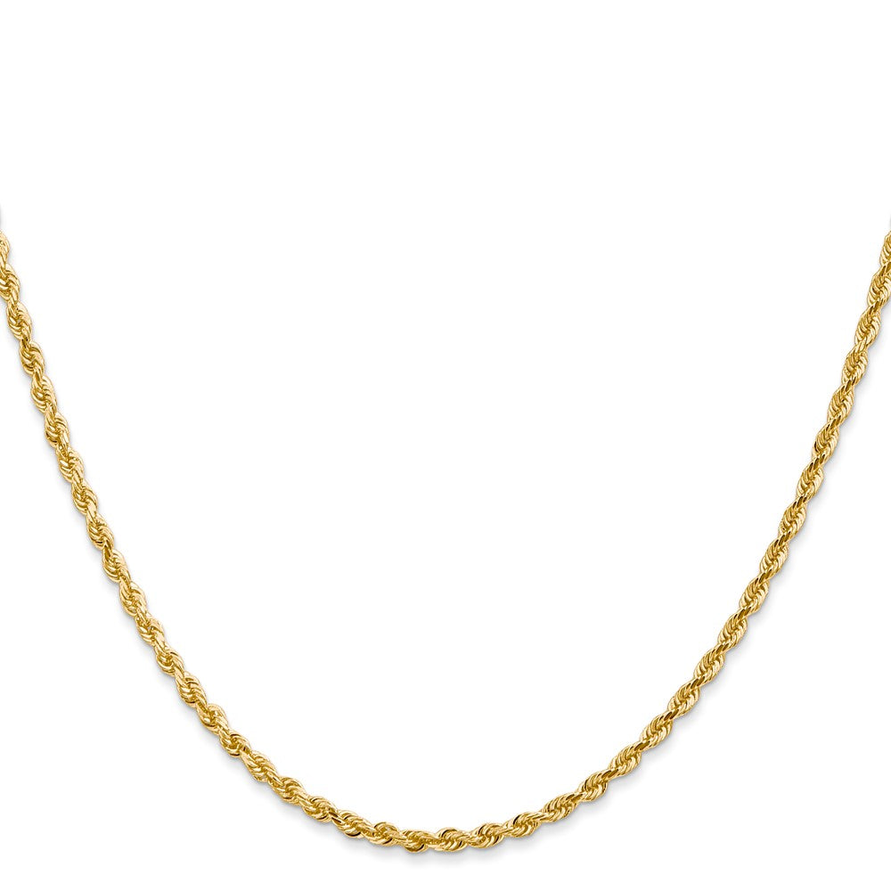 14K Gelbgold 2.25mm Diamantiert Vierfach Kordel Karabinerverschluss Halskette