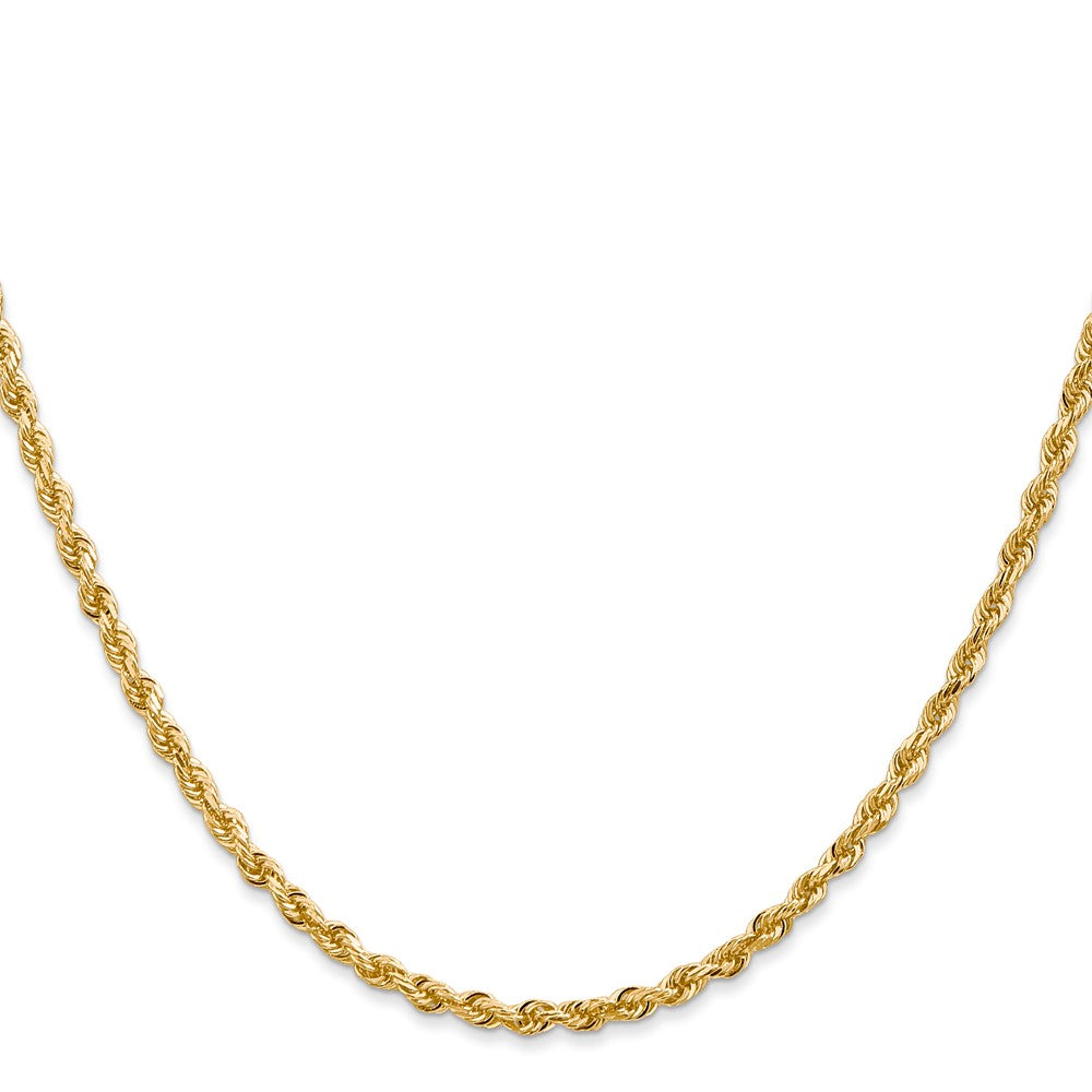 14K Gelbgold 2.75mm Diamantiert Vierfach Kordel Karabinerverschluss Halskette
