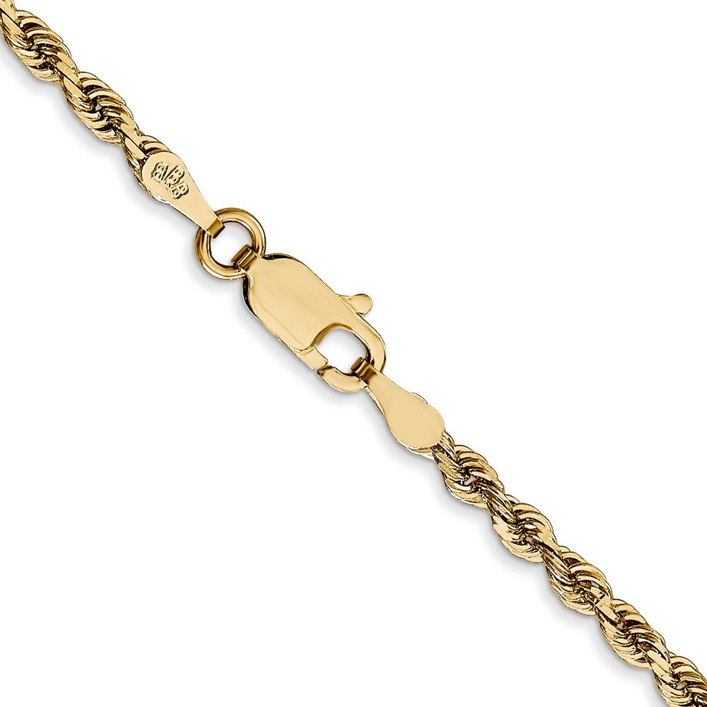 14K Gelbgold 2.75mm Diamantiert Vierfach Kordel Karabinerverschluss Halskette