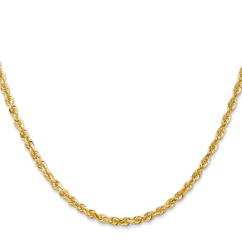 14K Gelbgold 3mm Diamantiert Vierfach Kordel Karabinerverschluss Halskette