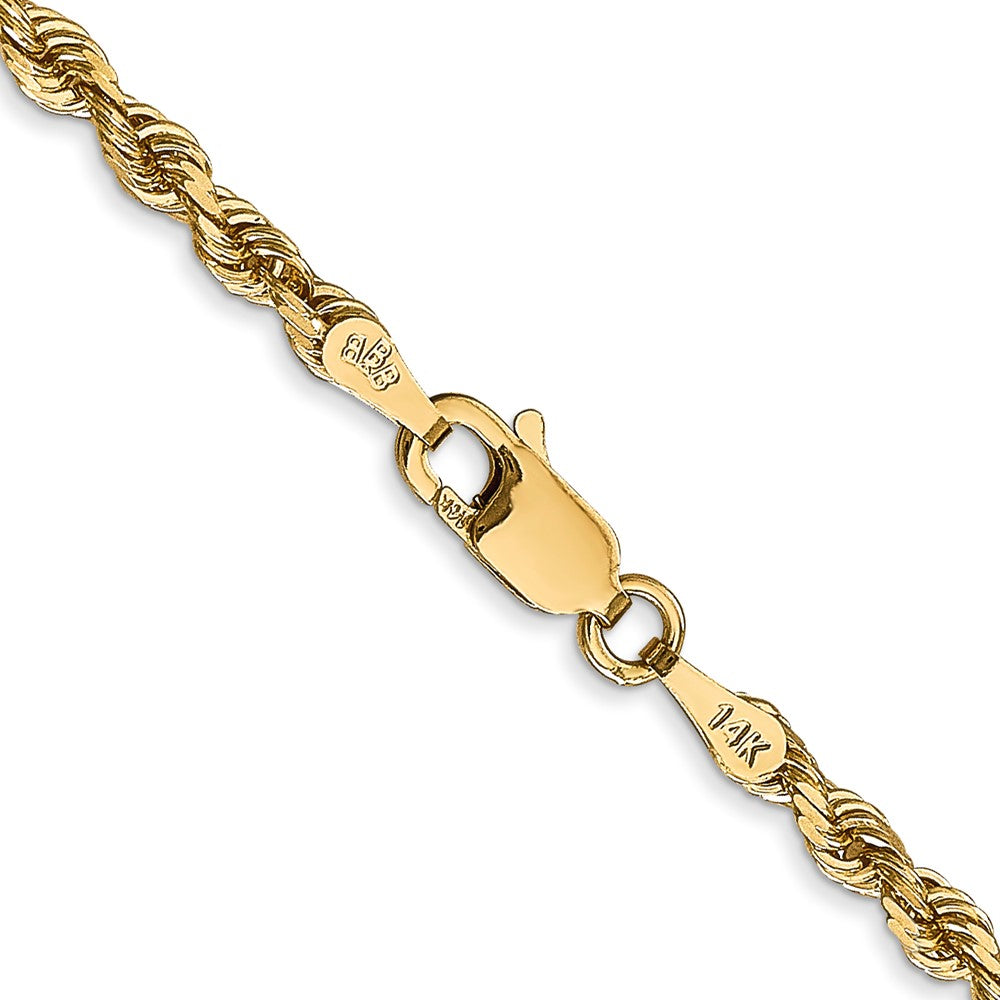 14K Gelbgold 3mm Diamantiert Vierfach Kordel Karabinerverschluss Halskette