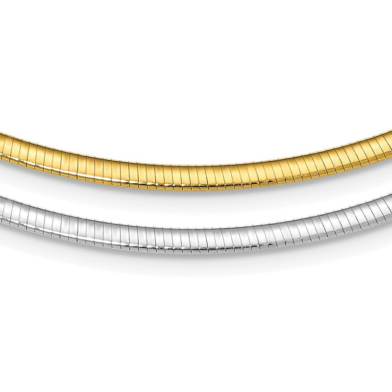 Sterlingsilber Glanz Vergoldet Wendbar 3mm Cubetto Halskette