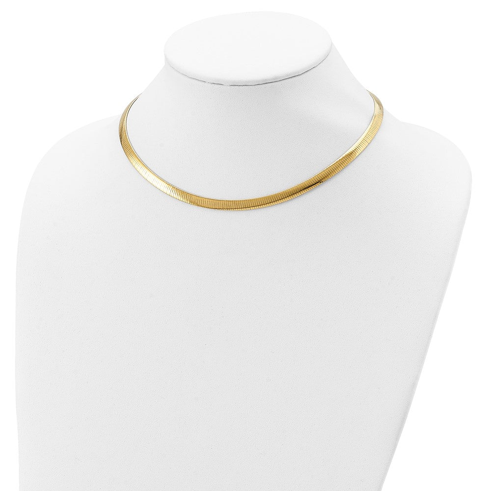 18 Zoll Sterlingsilber Glanz Gold-plate Wendbar 5.75mm Cubetto Halskette