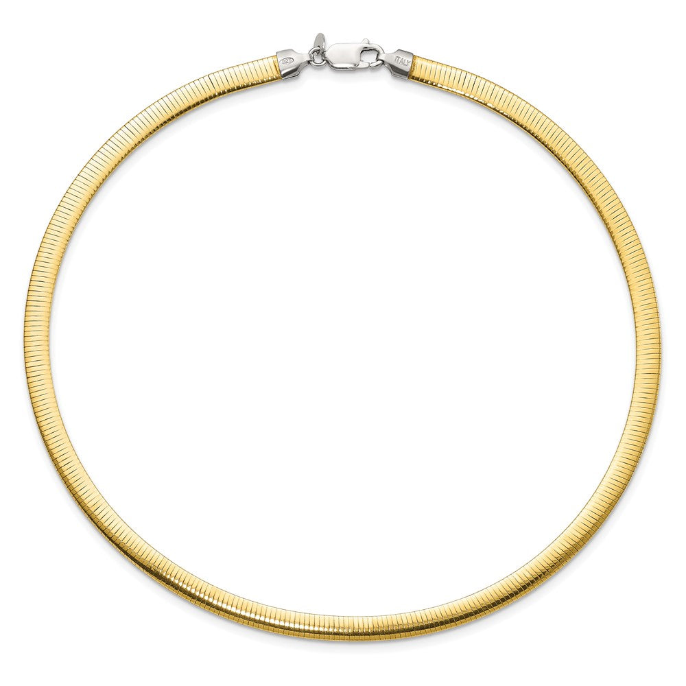 18 Zoll Sterlingsilber Glanz Gold-plate Wendbar 5.75mm Cubetto Halskette